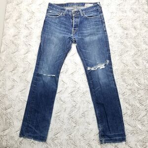 Hollister Men's Straight Jeans - Distressed Blue